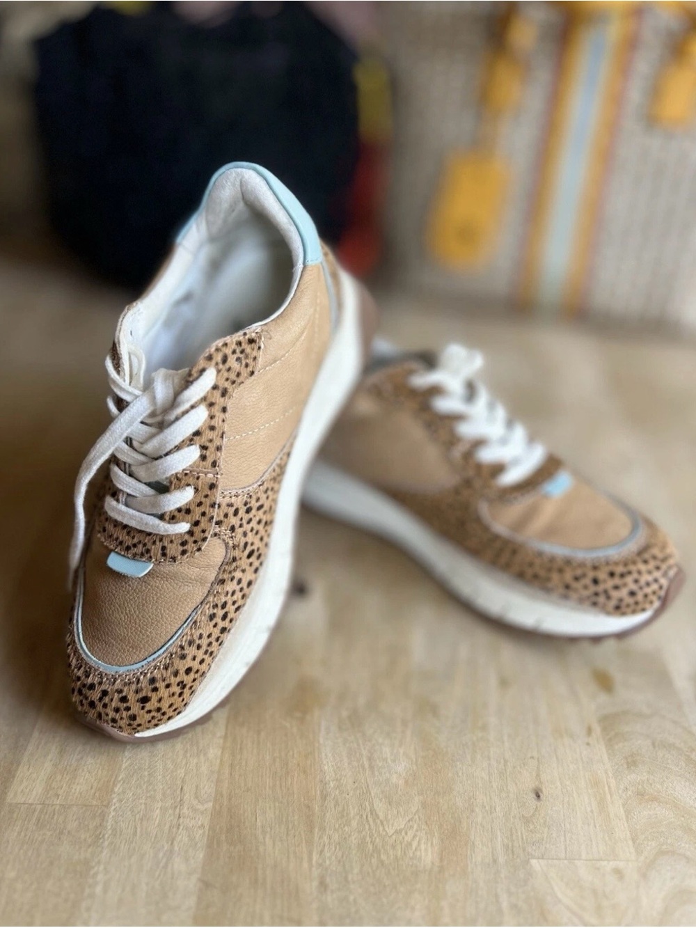 Madewell Neutral Tan Leopard Accent Sneakers